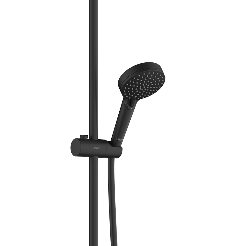 Душевая система HANSGROHE Vernis Blend Showerpipe 240 1jet 26899670 с термостатом для ванны, цвет Чёрный матовый