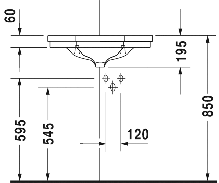 Раковина подвесная Duravit 1930 series 0793420000 59х45см