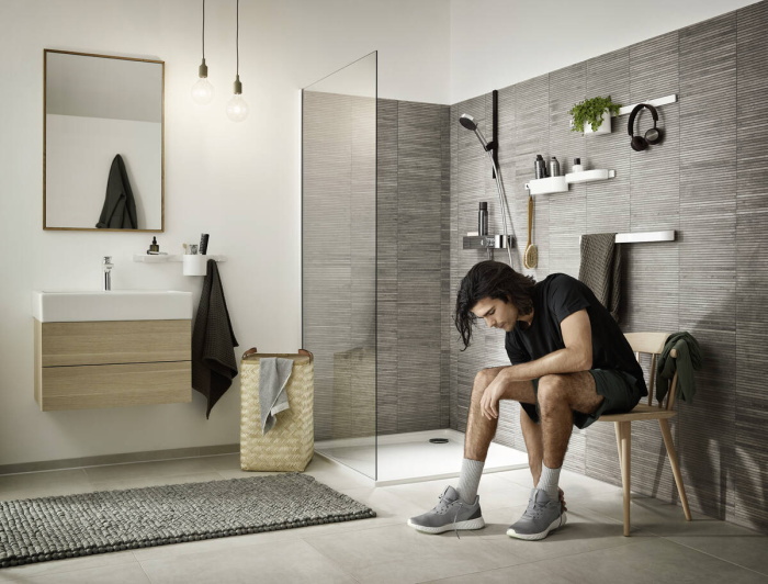 Крючок широкий HANSGROHE WallStoris 27914670, матовый чёрный
