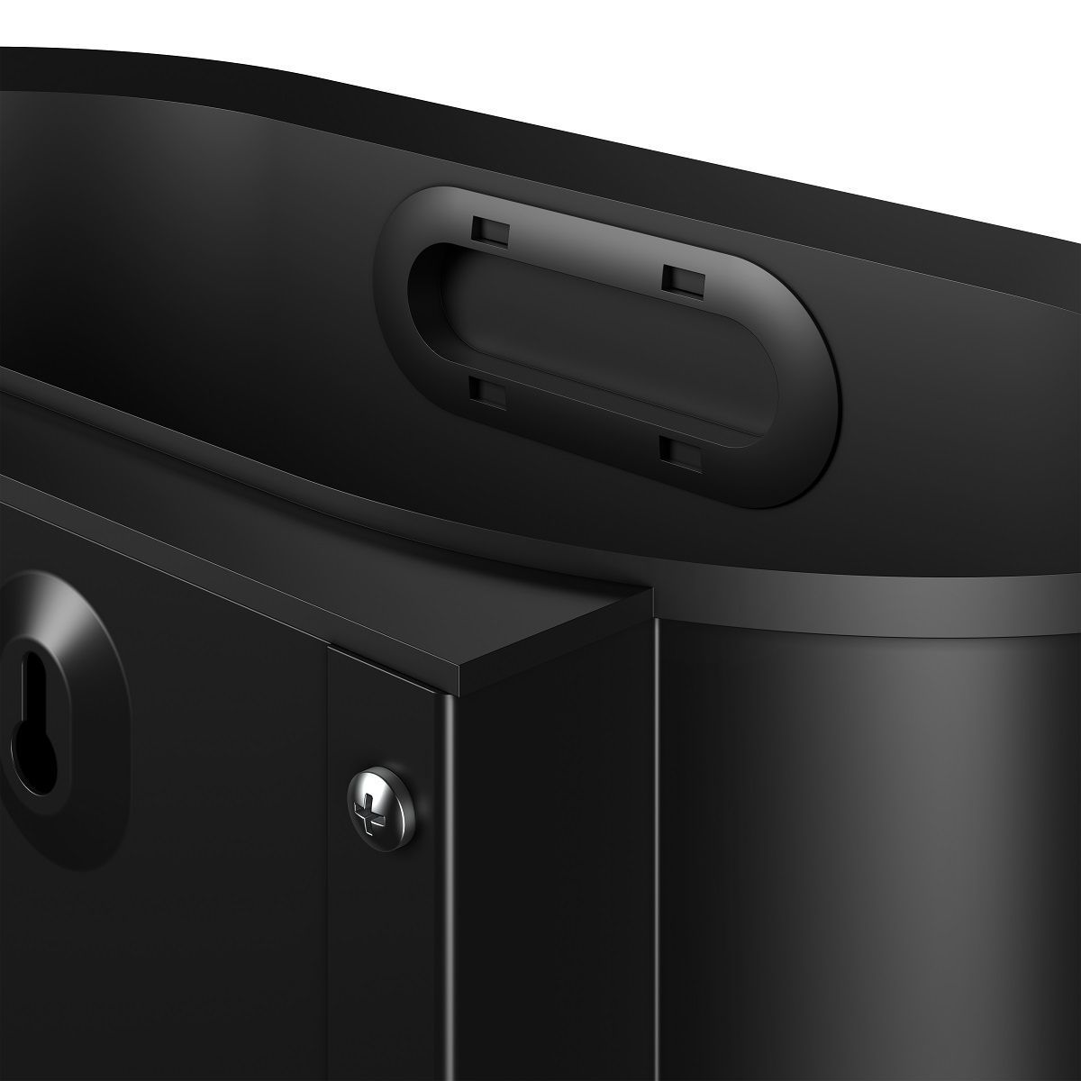 Настенное ведро для мусора настенное с крышкой 30л KEUCO PLAN 14988 370000 Чёрный матовый