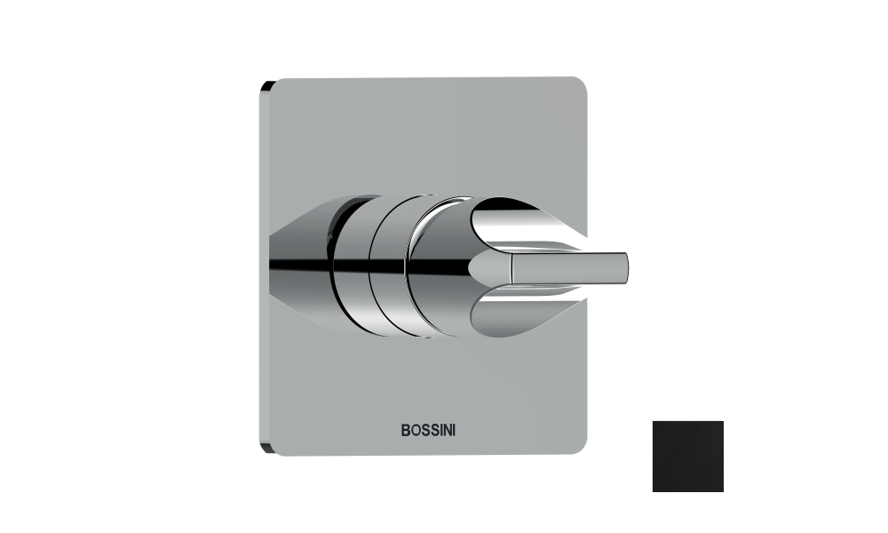 Наружная часть монорычажного смесителя BOSSINI Apice Z00504.073 на один выход, чёрный матовый