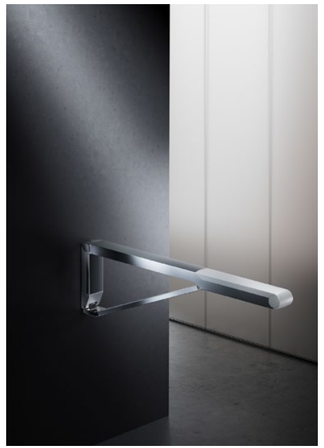 Складной поручень для установки справа и слева KEUCO AXESS 35003 170851 850 мм, цвет Алюминий серебристый анодированный/Белый