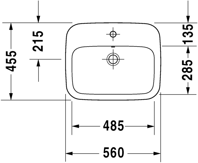 Раковина встраиваемая сверху Duravit Durastyle 0374560000 56х45см