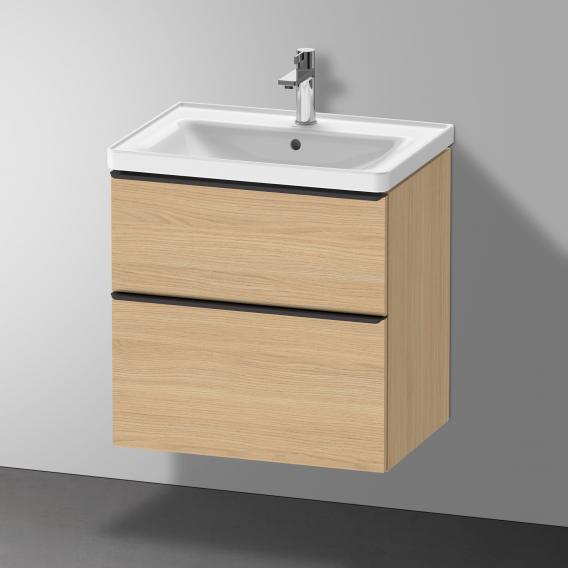 Тумба подвесная под раковину DURAVIT D-Neo DE435403030 634 мм х 452 мм, с выдвижным ящиком и выдвижным отделением, натуральный дуб