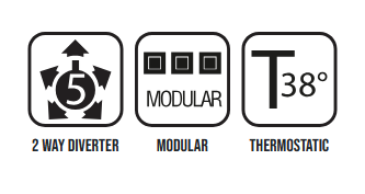 Встраиваемая внутренняя часть термостата ALMAR MODULAR PUSH E176915 на 5 потребителей, цвет Чёрный
