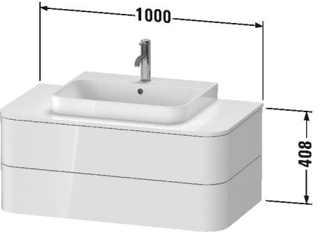 Тумба подвесная для консоли Duravit Happy D.2 Plus HP497102222 белый глянец