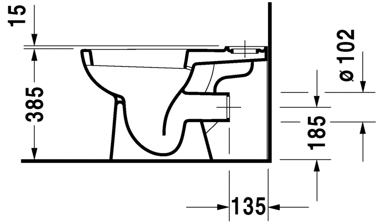 Унитаз напольный Duravit D-Code 21110920002 с креплением, с покрытием HygieneGlaze, белый 