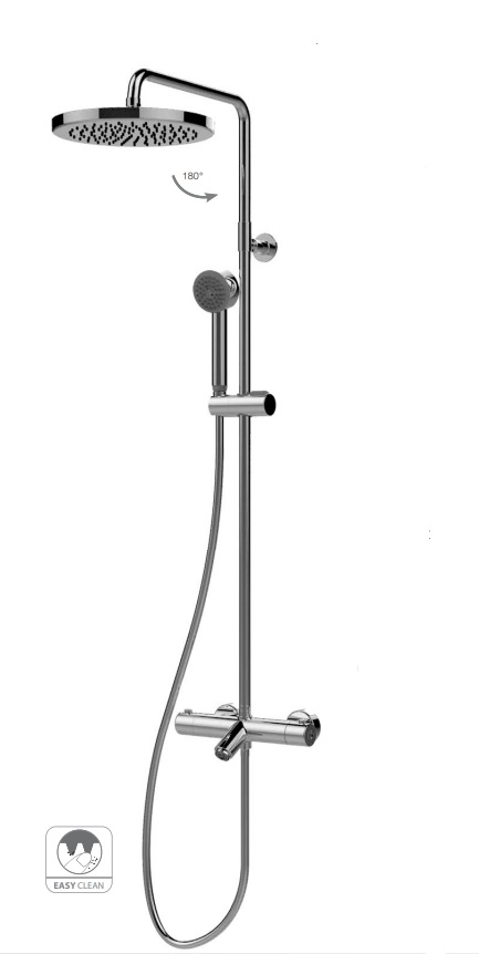 Душевая колонна BOSSINI ELIOS L10401.030 с термостатом для душа, верхним и ручным душем и шлангом, хром (изделие снято с производства)