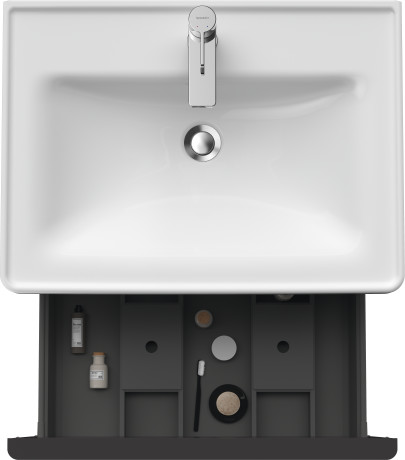 Тумба подвесная под раковину DURAVIT D-Neo DE425404949 634 мм х 452 мм, с одним выдвижным ящиком, графит матовый