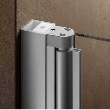 АКЦИЯ!!! ДОСТАВКА И УСТАНОВКА ПО МОСКВЕ В ПОДАРОК!!! Маятниковая дверь для прямоугольной кабины Provex Look 0005 LT 05 GL 1000 мм х 1950 мм, блестящий алюминий/стекло прозрачное