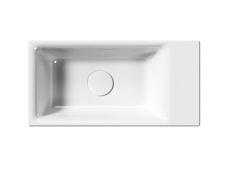 Раковина накладная/подвесная GSI NUBES 9637011 500 мм х 250 мм, без отверстия под смеситель, без перелива, белая глянцевая