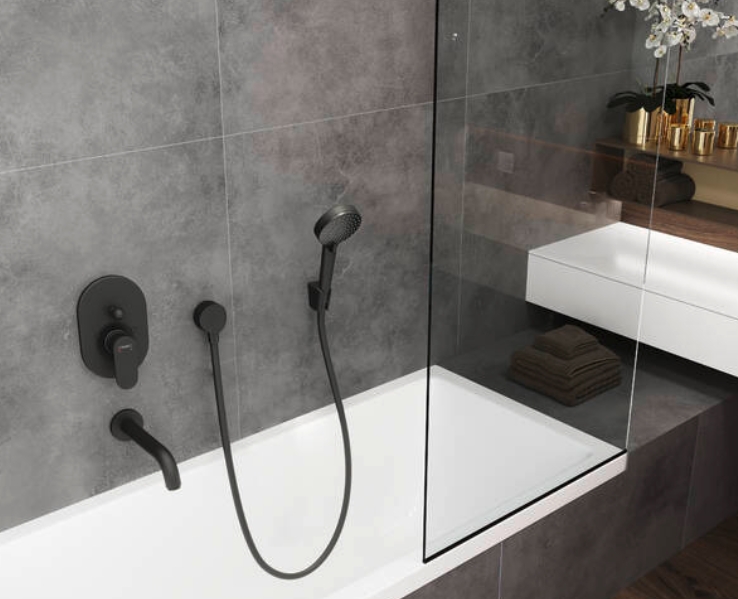 Шланговое подсоединение HANSGROHE FixFit S 26453670 с клапаном обратного тока, цвет Чёрный матовый