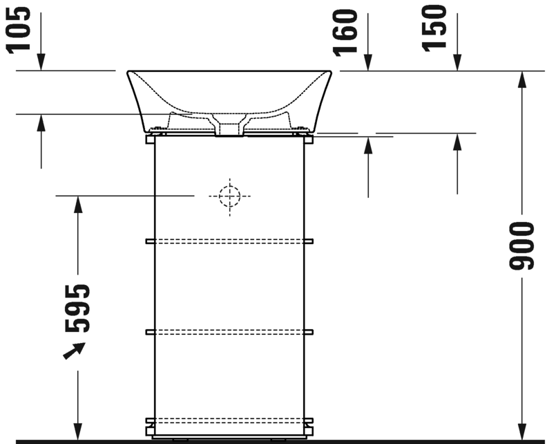 Раковина встраиваемая круглая Duravit White Tulip 2365500070 Ø500 мм, без площадки под смеситель, без перелива, белая