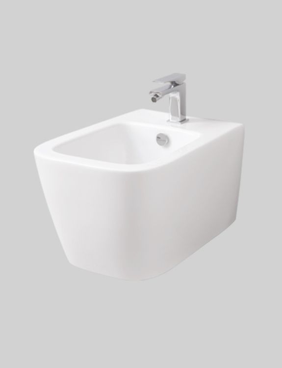 Биде повдесное ARTCERAM А16 ASB001 01 00 520 мм х 360 мм, с отверстием под смеситель, с переливом, белый глянцевый