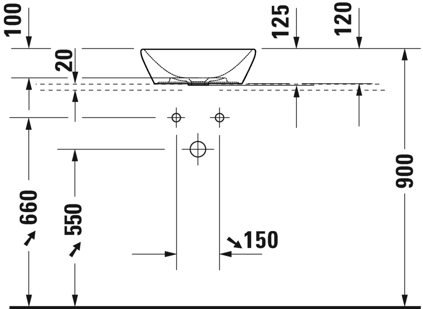 Раковина - чаша круглая Duravit D-Neo 2371400070 диаметр 400 мм, без перелива, без отверстия для смесителя, белая