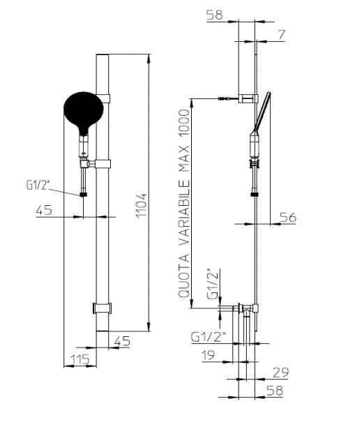 Душевой комплект BOSSINI Apice D48086.045 с ручным душем, держателем, шланговым подсоединением и шлангом, белый матовый (изделие снято с производства)