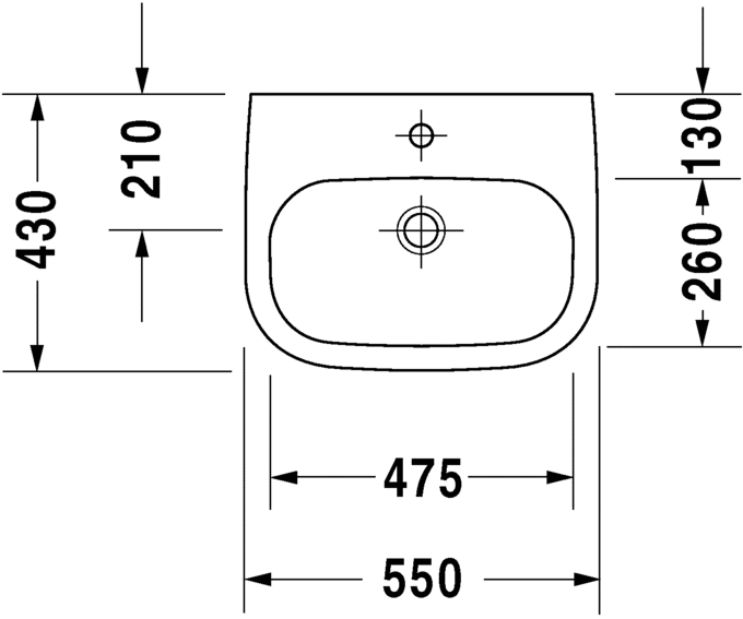 Раковина подвесная Duravit d-code 23115500702 55х43см