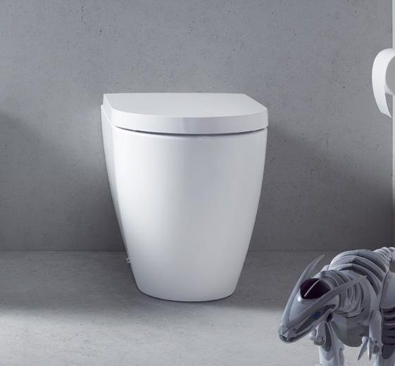 Унитаз напольный приставной Duravit ME by Starck 21690900001 с вертикальным смывом, с покрытием WonderGliss, с креплением, белый
