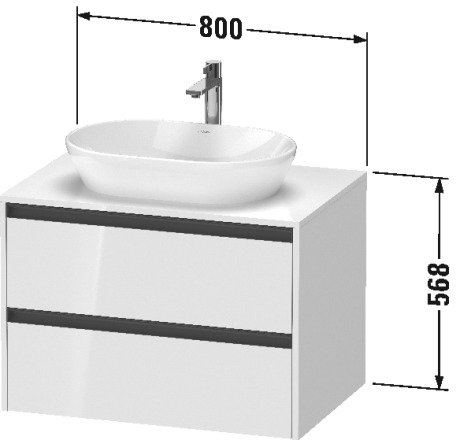 Тумба подвесная под раковину DURAVIT KETHO.2 K24895021210000 550 мм х 800 мм х 568 мм, орех тёмный