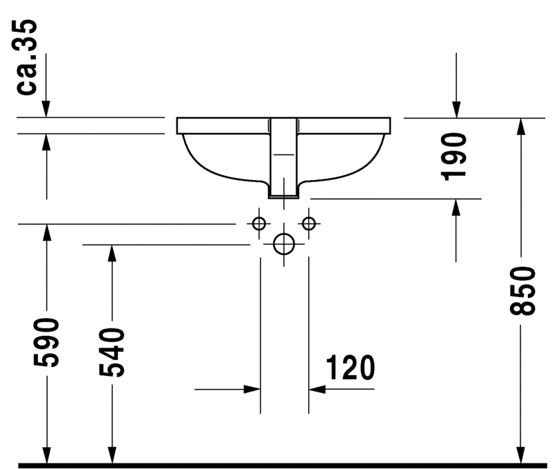 Раковина встраиваемая снизу Duravit Strack 3 0302490000 525х40 см