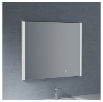 Зеркало прямоугольное с LED - подсветкой и акустикой для ванной комнаты BMT Galaxy 801 424 090 07   900х700х35 мм, серый: