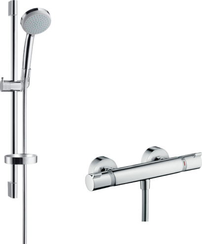 Душевой набор Hansgrohe Croma 100 Vario Ecostat Comfort Combi 27034000 с термостатом хром (изделие снято с производства)