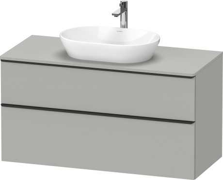 Тумба подвесная под раковину DURAVIT D-Neo DE496900707 1200 мм х 550 мм, с 2 выдвижными ящиками и консолью, бетонно-серый матовый