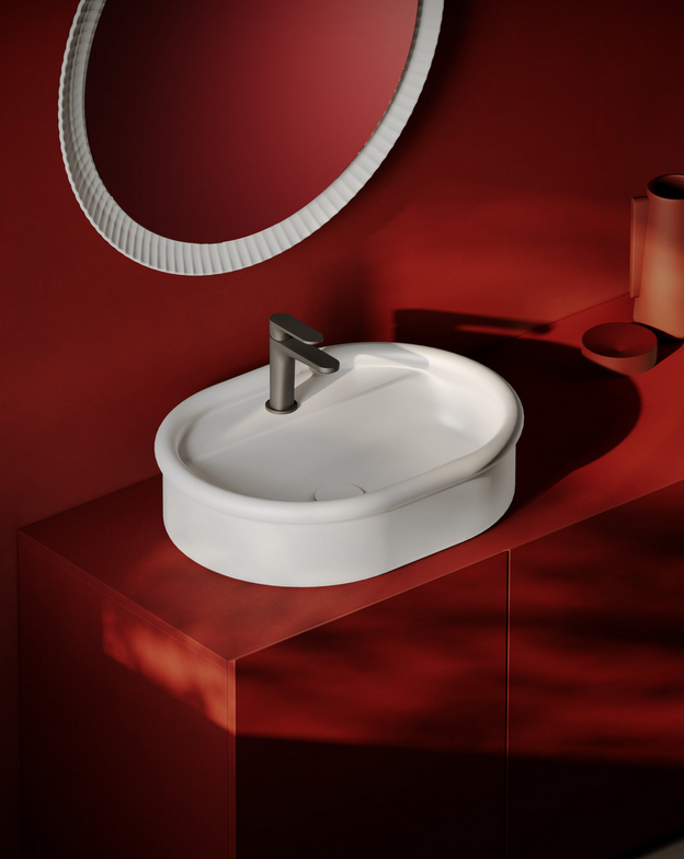 Накладная овальная раковина ARTCERAM Brera BRL002 01 00 600 мм х 450 мм х 155 мм, без перелива, с площадкой с отверстием для смесителя, цвет Белый глянцевый