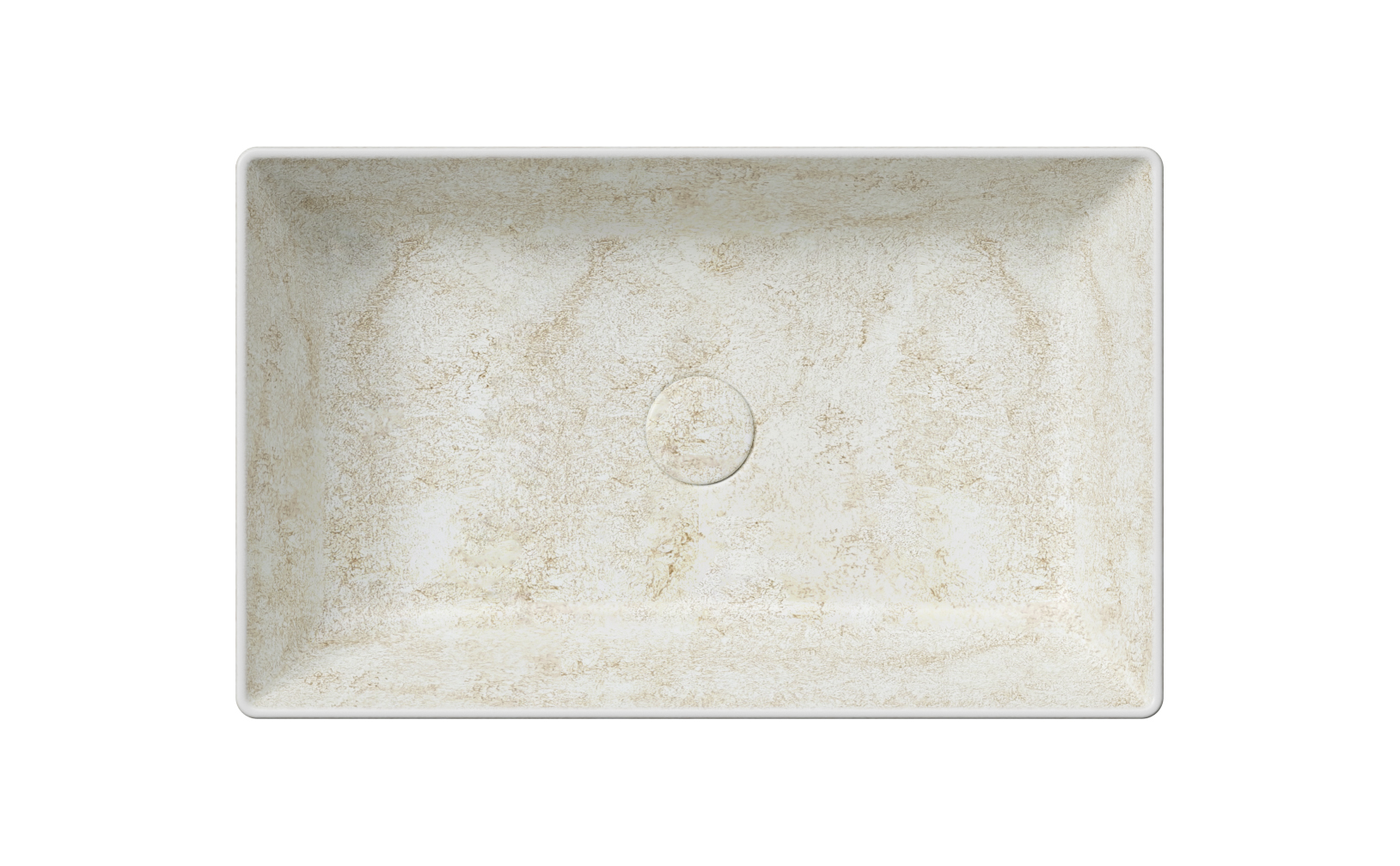 Раковина накладная прямоугольная GSI AltaCeramica AC30838 600×370 мм, без отверстия под смеситель, цвет под бежевый камень Beige stone