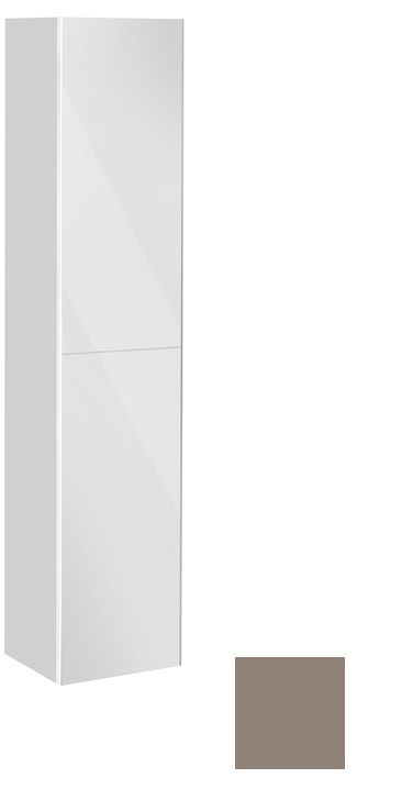 Высокий шкаф-пенал Keuco Royal Reflex  34030 140002 корпус матовый лак/фасад стекло трюфель