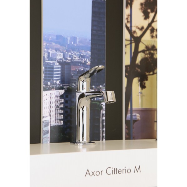Смеситель для маленькой раковины Axor Citterio М 34016000 со сливным гарнитуром хром