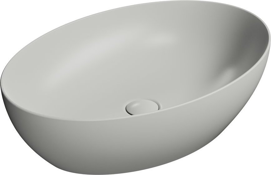 Раковина-чаша GSI PURA 884217 600 мм х 420 мм, без отверстия под смеситель, без перелива, цвет Cenere Matte