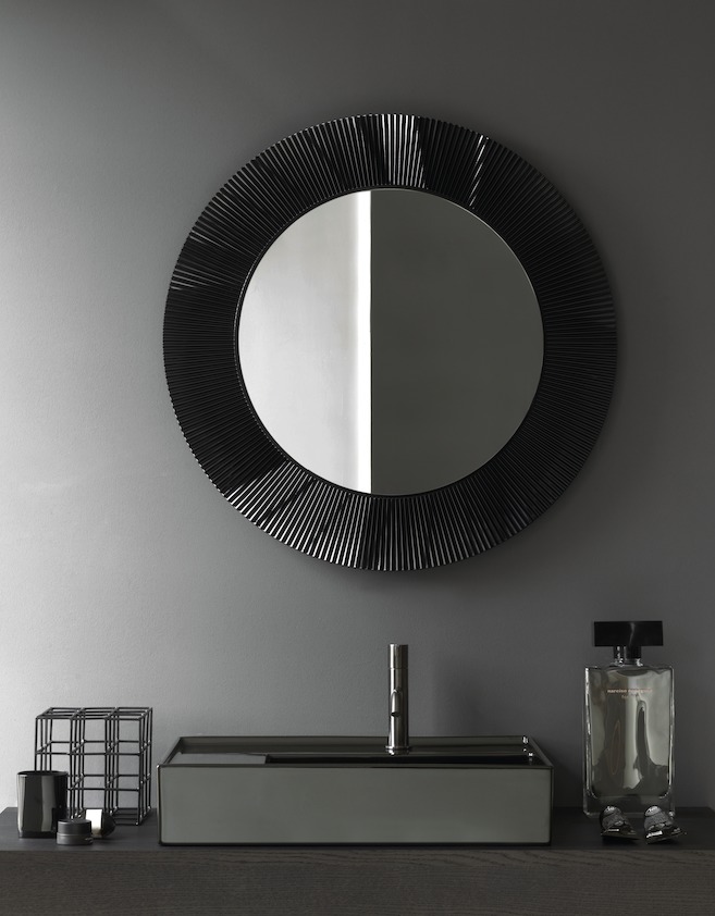 Зеркало круглое   Laufen  Kartell  3.8633.1.091.000.1  78 см, рама пластик цвет черный насыщенный