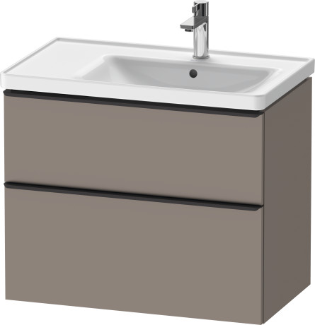 Тумба подвесная под раковину DURAVIT D-Neo DE435804343 784 мм х 452 мм, с выдвижным ящиком и выдвижным отделением, базальт матовый
