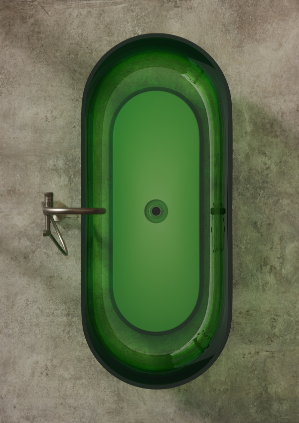 Ванна овальная отдельностоящая из полимера DEA DESIGN SHADOW DD8675 1700 R4 1700 мм х 720 мм х 560 мм, с сифоном и донным клапаном, цвет Smoky Black R4