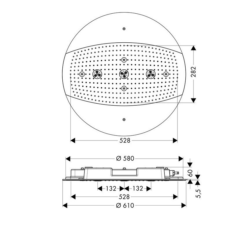 Верхний душ Hansgrohe Raindance Rainmaker 28403000 Хром