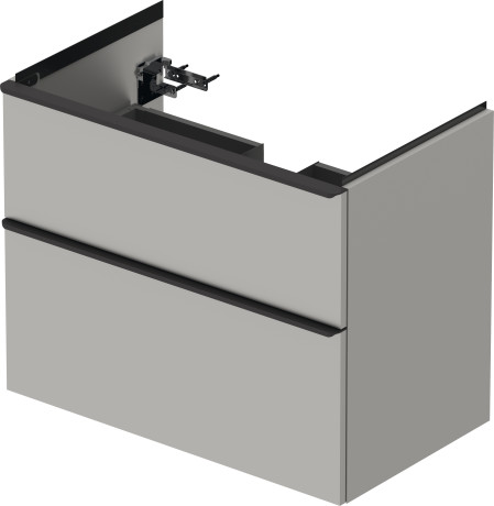Тумба подвесная под раковину DURAVIT D-Neo DE435500707 784 мм х 452 мм, с выдвижным ящиком и выдвижным отделением, бетонно-серый матовый