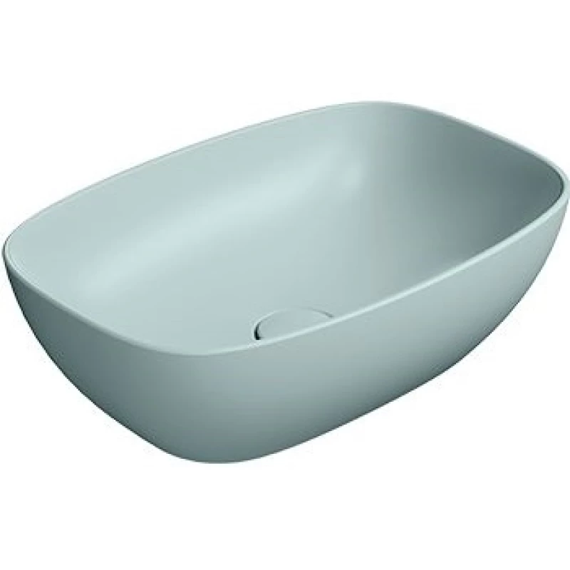Раковина-чаша накладная овальная GSI NUBES 978415 500 мм х 350мм, без отверстия под смеситель, без перелива, цвет Ghiaccio Matte