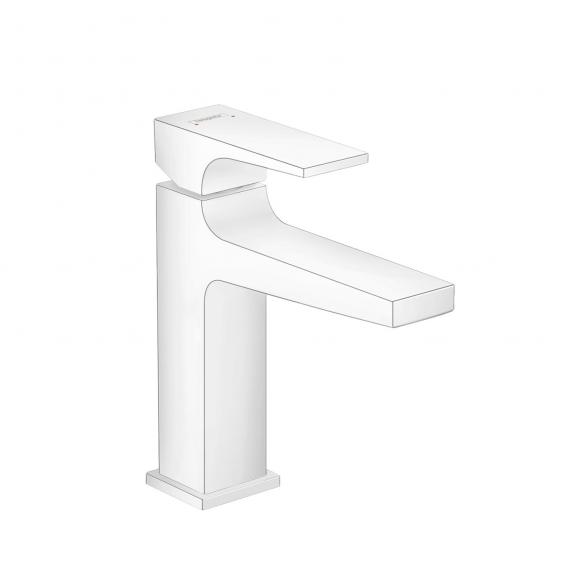 Смеситель для раковины Hansgrohe Metropol 32507700 со сливным донным клапаном Push-Open, белый матовый