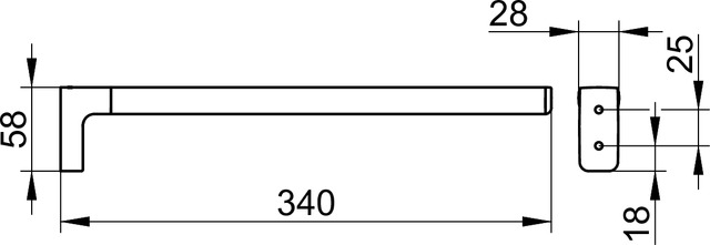 Держатель для полотенца Keuco Collection Moll 12722 010000  хром 34 см