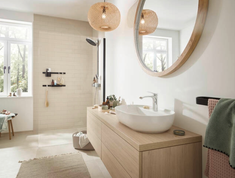 Штанга для коепления аксессуаров HANSGROHE WallStoris 27902670 500 мм, цвет Чёрный матовый