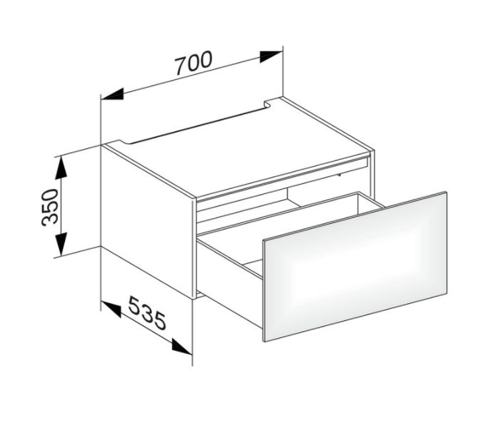 Модуль нижнего шкафа KEUCO EDITION 11 31311 210000 для встройки снизу, с одним выдвижным ящиком, корпус/фасад глянцевый лак, белый