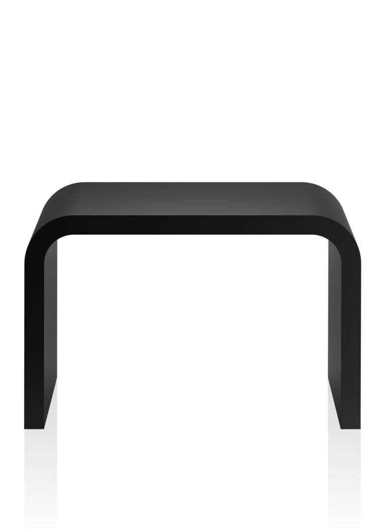 Подставка/табурет низкий, DECOR WALTHER (STONE SCH) 0974360   24,5 х33 х21,5 см, из материала Solid Surface, цвет черный матовый