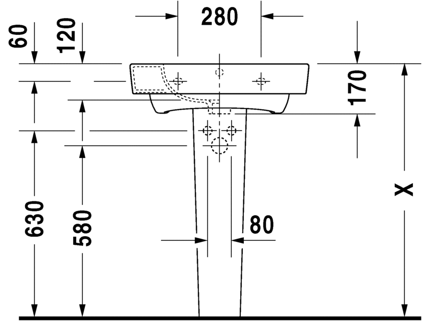 Раковина подвесная Duravit Starck 2 2323600000 60х50см (изделие снято с производства)