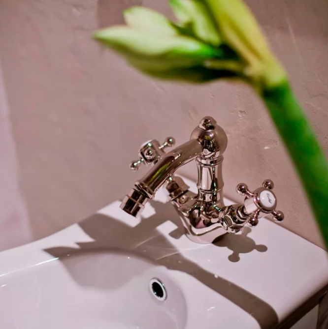 Смеситель двухвентильный для биде NICOLAZZI TRADIZIONALE 1434CR18 с вентилями DAMES ANGLAISES, хром