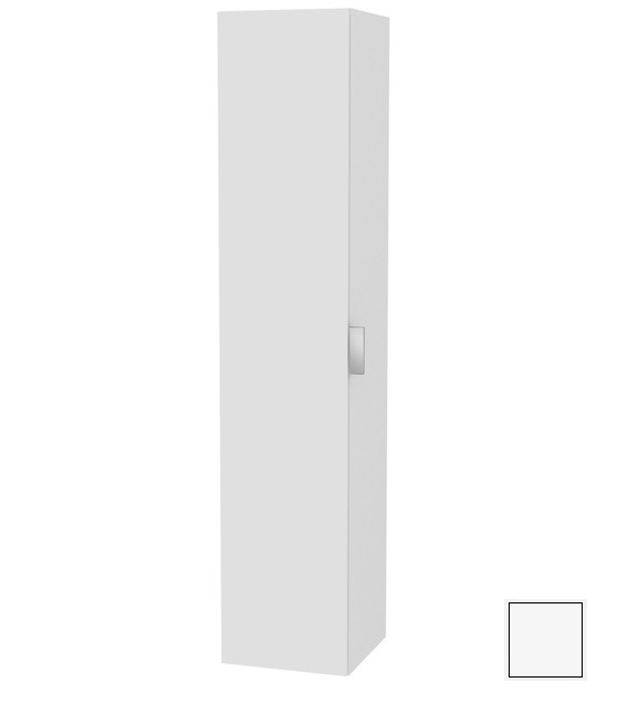 Шкаф - пенал высокий подвесной KEUCO EDITION 11 31331 380001 петли слева, 3 стеклянные полки, с корзиной для белья, корпус/фасад структурный лак, белый