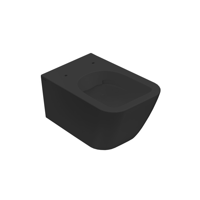 Унитаз подвесной безободковый GLOBO STONE STS05AR 360 мм х 520 мм, с креплением, чёрный матовый