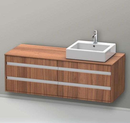 Тумба подвесная под раковину Duravit Ketho KT6657R7979 с четырмя выдвижными ящиками, орех натуральный