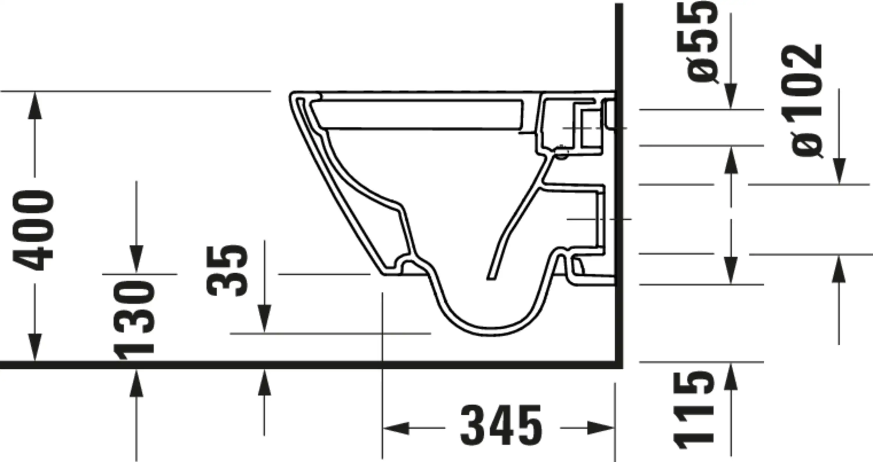 Унитаз подвесной безободковый Duravit D-Neo 2588090000 480 мм х 370 мм, цвет Белый глянцевый