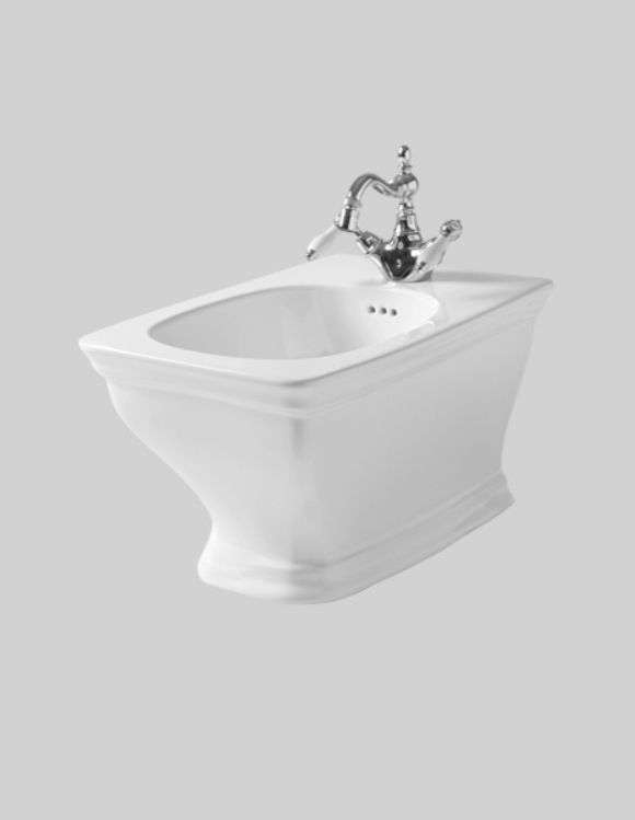 Биде повдесное ARTCERAM CIVITAS CIB001 01 00 360 мм х 540 мм, с отверстием под смеситель, с переливом, с креплением, белое глянцевое